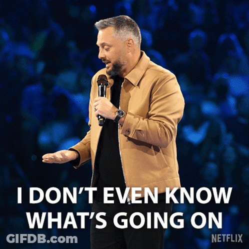 Man Holding Microphone Saying I Don't Know What's Going On GIF