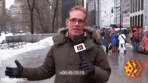 Man Holding Microphone Saying I Love NY GIF