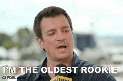 Man Holding Microphone Saying I'm The Oldest Rookie GIF