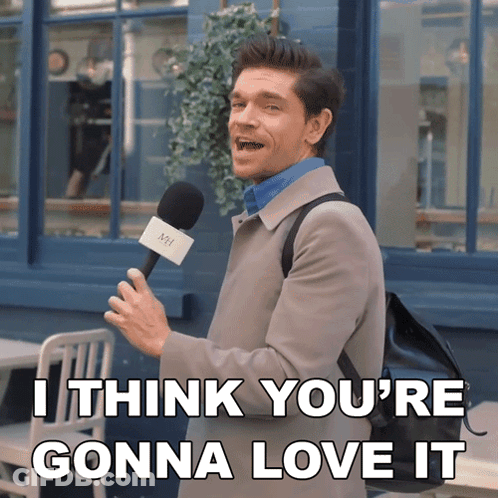 Man Holding Microphone Saying I Think You're Gonna Love It GIF