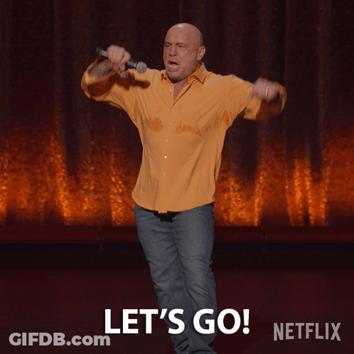 Man Holding Microphone Saying Let's Go GIF