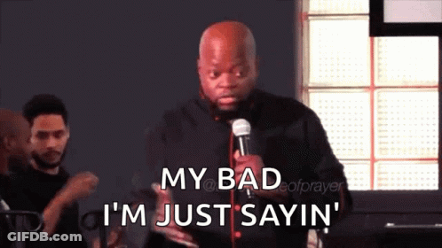 Man Holding Microphone Saying My Bad GIF