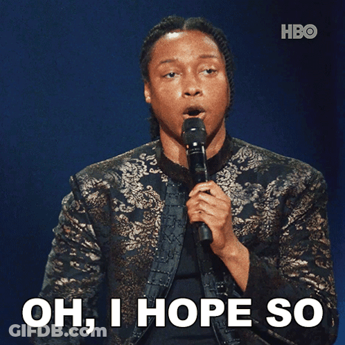 Man Holding Microphone Saying Oh I Hope So GIF
