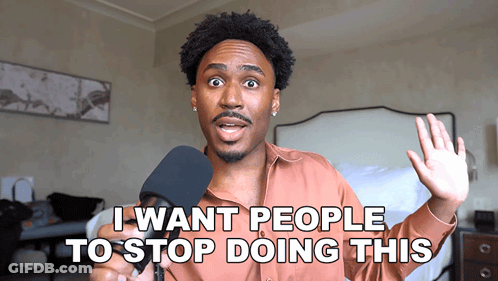 Man Holding Microphone Saying Stop Doing This GIF