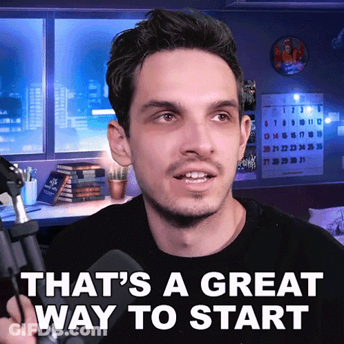 Man Holding Microphone Saying That's A Great Way To Start GIF