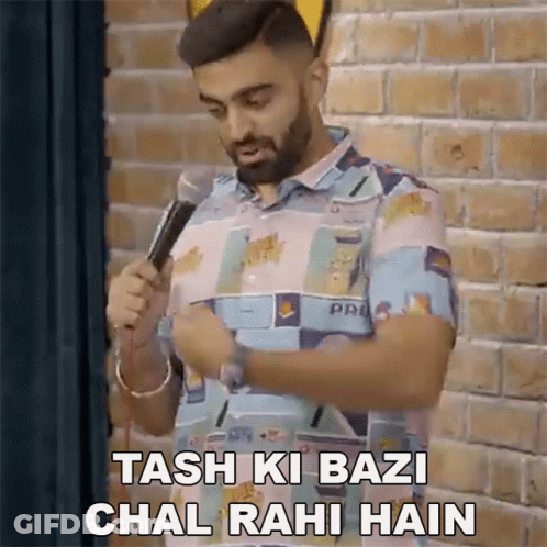 Man Holding Microphone Says Stash Ki Bazi Chal Rahi Hain GIF