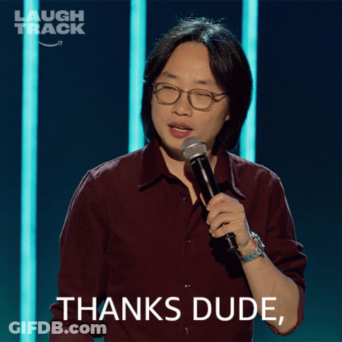 Man Holding Microphone Says Thanks Dude GIF