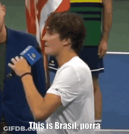 Man Holding Microphone This Is Brasil Porra GIF