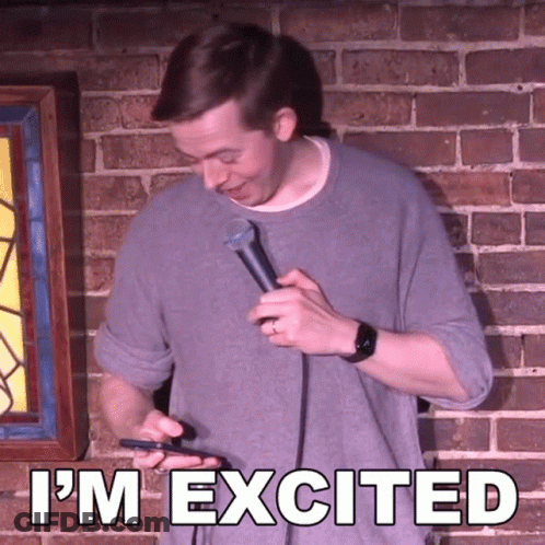 Man Holding Microphone With I'm Excited GIF