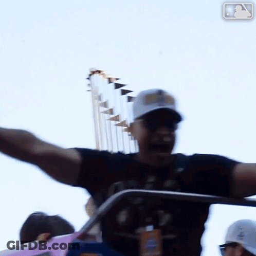 Man Holding MLB Trophy GIF