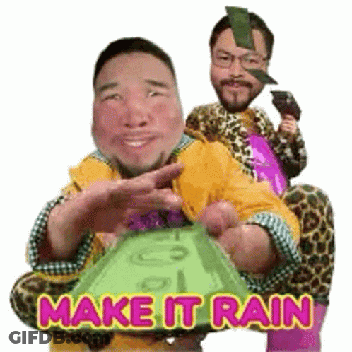 Man Holding Money With Man Sitting On Back GIF