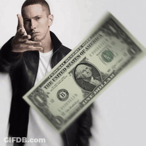 Man Holding One Dollar Bill GIF