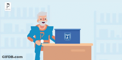 Man Holding P Card At Ballot Box GIF