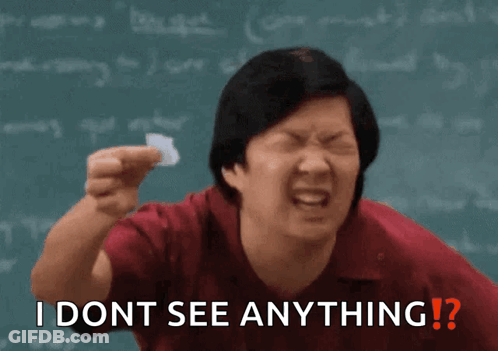 Man Holding Paper Saying I Dont See Anything GIF