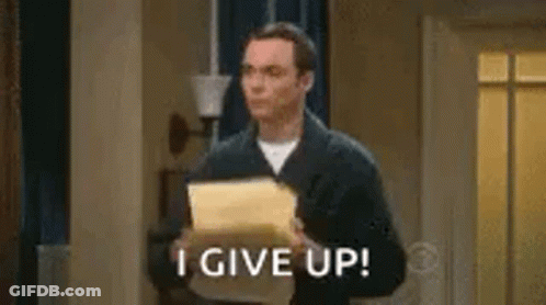 Man Holding Paper Saying I Give Up GIF