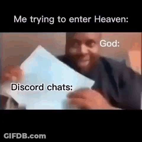 Man Holding Paper Saying Me Trying To Enter Heaven GIF