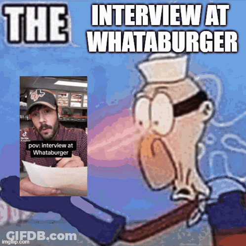 Man Holding Paper Saying The Interview At Whataburger GIF
