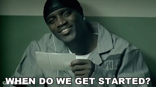 Man Holding Paper Saying When Do We Get Started GIF