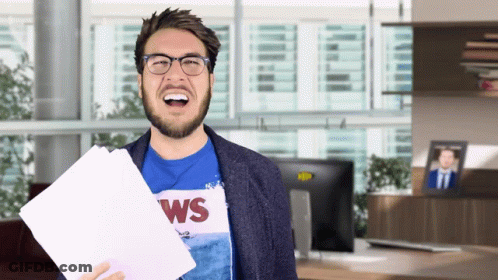 Man Holding Paper Saying WS GIF