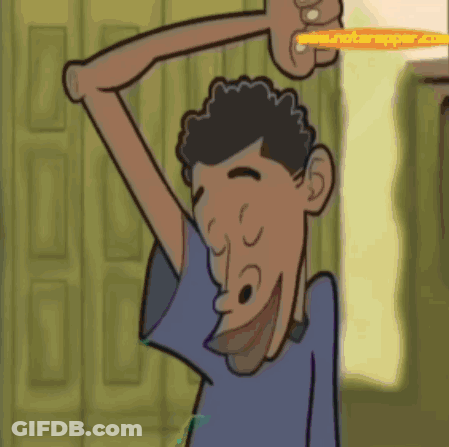 Man Holding Pencil Over Head With A And B GIF