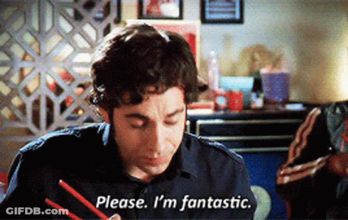 Man Holding Pencil Saying Please I'm Fantastic GIF