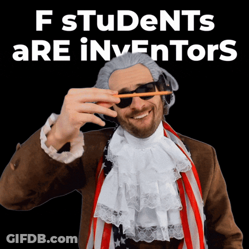 Man Holding Pencil To Eye F Students Are Inventors GIF