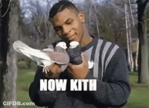 Man Holding Pigeon Says Now Kith GIF