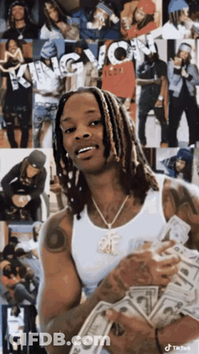 Man Holding Pile Of Money GIF