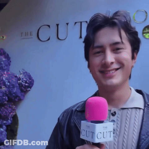 Man Holding Pink Microphone That Says The Cut GIF