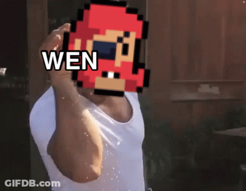 Man Holding Pixelated Wen Face GIF