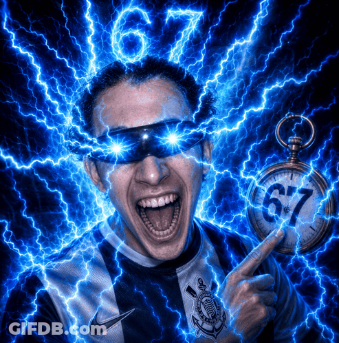 Man Holding Pocket Watch With Number 67 GIF