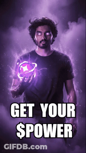 Man Holding Purple Ball Saying Get Your Power GIF