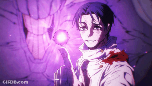 Man Holding Purple Object In Front Of Monster GIF