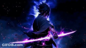 Man Holding Purple Sword GIF