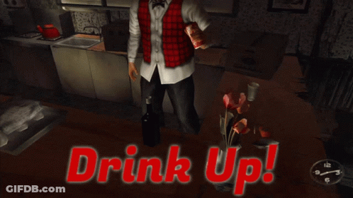 Man Holding Red Bull Saying Drink Up GIF