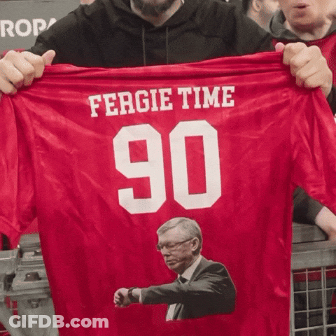 Man Holding Red Jersey Fergie Time 90 GIF