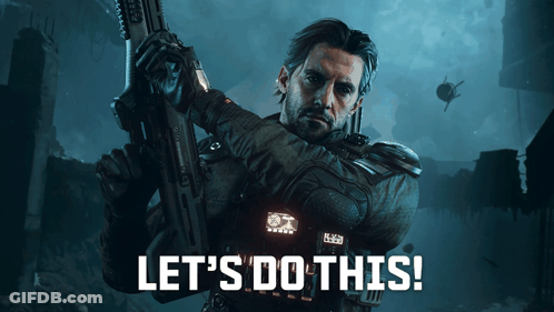 Man Holding Rifle Saying Let's Do This GIF