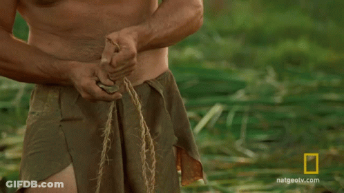 Man Holding Rope With National Geographic Logo GIF