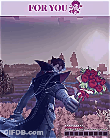 Man Holding Roses In Front Of For You Banner GIF