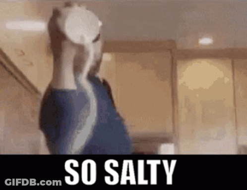 Man Holding Salt Shaker Saying So Salty GIF
