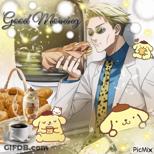 Man Holding Sandwich Good Morning GIF