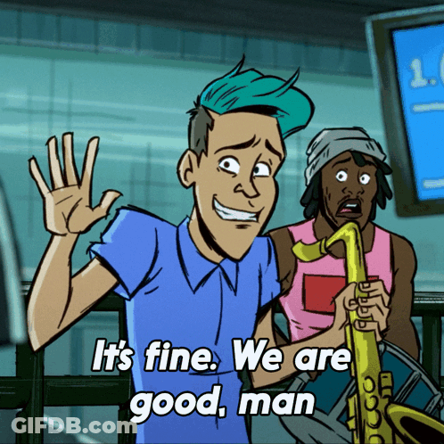 Man Holding Saxophone It's Fine We're Good Man GIF