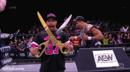 Man Holding Scissors Number 37 GIF