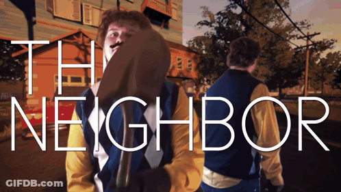 Man Holding Shovel Saying Neighbor GIF