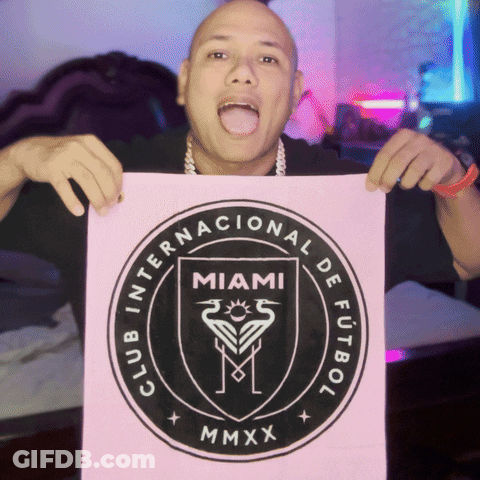 Man Holding Sign Club Internacional De Futbol Miami GIF