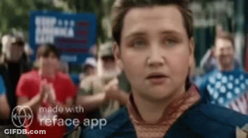 Man Holding Sign Saying Made With Reface App GIF