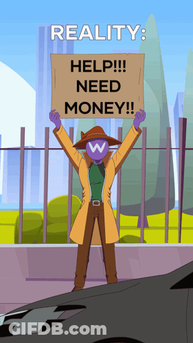 Man Holding Sign Saying Reality Help GIF