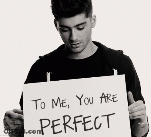 Man Holding Sign Saying To Me You Are Perfect GIF