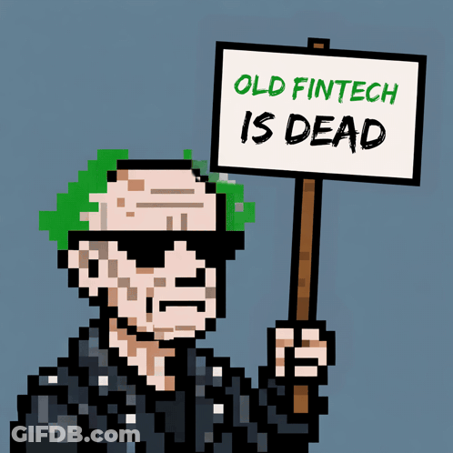 Man Holding Sign Saying Token Factories Are Here GIF