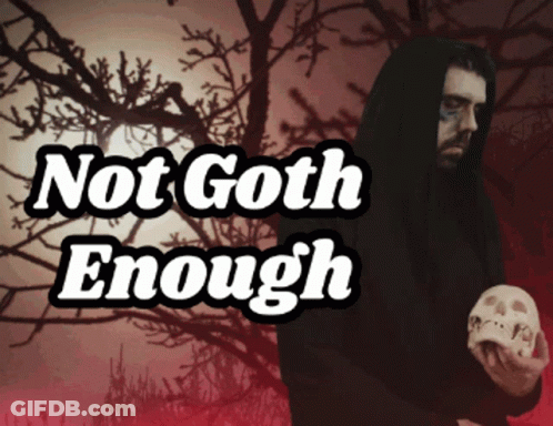 Man Holding Skull Not Goth Enough GIF